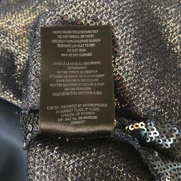 MOULINETTE Souers Anthro Blue Sequin Dress Small - Picture 12 of 12